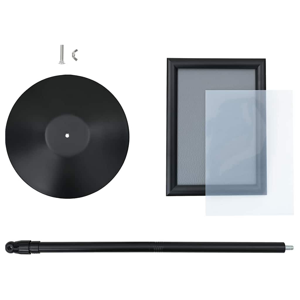 Podest Plakatständer A4 für Werbung, höhenverstellbarer Schildhalter aus Aluminium und Stahl, Flexibler Kundenstopper für Büro und Einzelhandel, Silber