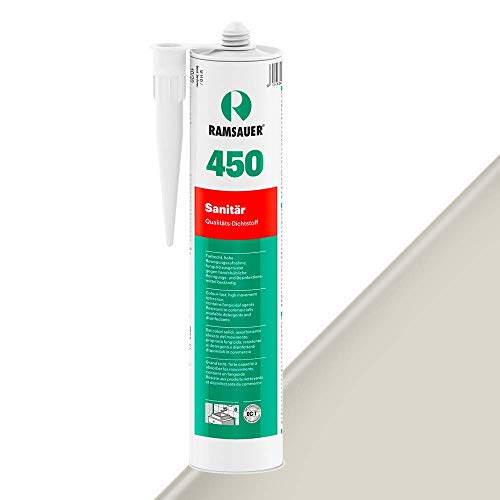 Preisvergleich Produktbild Ramsauer 450 Sanitär 1K Silikon Dichtstoff 310ml Kartusche (Lichtgrau)