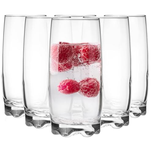Glasmark Krosno Gläser 6er Set 0,35 Liter Cocktailgläser Cocktail Trinkgläser Wassergläser Spülmaschinenfest Kindergläser Glasses Kleine Gläser Saftgläser 6 x 350 ML