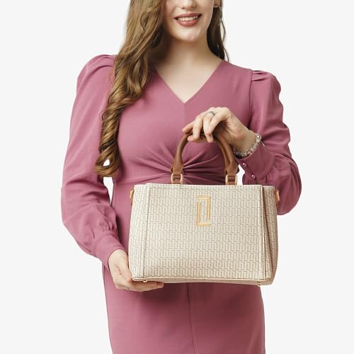 Image of Lavie Luxe Women's Daphne 3 Compartment Satchel Bag | Satchel Handbag for Work | Ladies purse | Stylish Shoulder Bag | Gift for Women