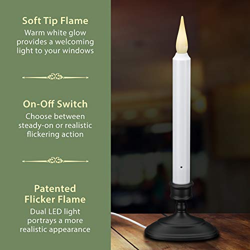 612 Vermont Led Electric Window Candles With Sensor Dusk To Dawn, Warm White Flicker Flame Or Steady On, Usb Low Voltage Adapter (4, Antique Bronze) #TOP3