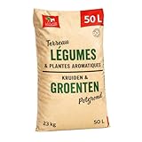 La Plaine Chassart  Terreau Potager & Aromates 50L  Terre Riche en Nutriments avec Tourbe, Biochar & Compost   Idéal Tous Légumes, Herbes   Prêt à l'emploi ou Remboursé