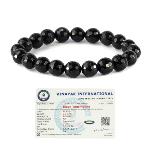 Image of Certified Natural Crystal Stone Diamond Cut /Faceted 10 mm Beads Bracelet for Men & Women | Reiki Charged Gemstone Jewellery | Multiple Stone Variants Available