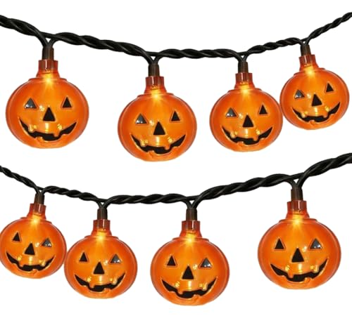 8.5Ft Pumpkin Lights with 10 LED Bulbs Halloween Decorations Outdoor