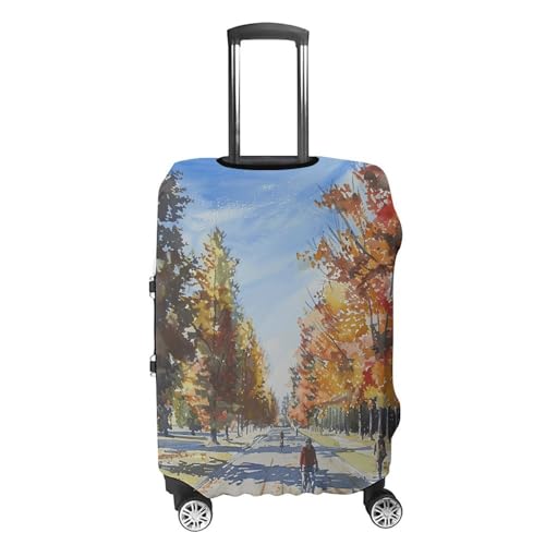 Long Straight Road Luggage Cover Personalization Suitcase Covers Protector Elastic Washable Baggage Cover Anti-Scratch For Traveling, Aircraft Consignment L4