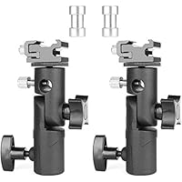 Blitzneiger Schirmhalter Aluminium Blitzschuh ChromLives 2 Stücke Blitzlichtständer mit Blitzschuhe 1/4 3/8 Spigot Blitzneiger für Lampenstativ Blitzgeräte Reflexschirme Durchlichtschirme