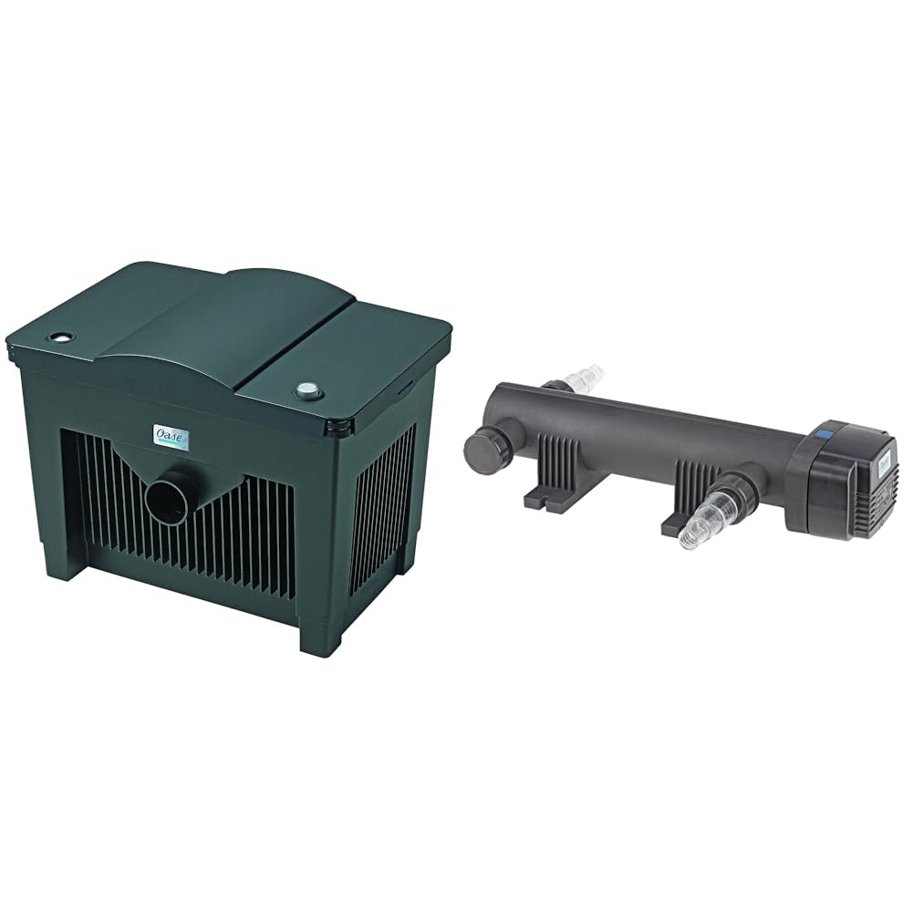 Oase 56776 BioSmart 18000 Filtr Przepływowy, Zielony, 18.000 l/h & Oase 56837 Vitronic sterylizator UV 18 W, czarny