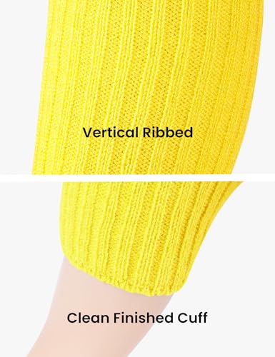 Image of Women Juniors Knitted Leg Warmers 16 inch Neon Colors Dance Halloween Accessory | 80s Party,Yoga Sports Fitness,Warm and Cozy,One Size Fits Most