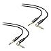 Cable Matters 2-Pack Braided 1/4 Inch TS Right Angle Electric Guitar Cable - 6ft, Straight to Right Angle Guitar Cord, Instrument Cable for ElectricGuitar, Bass AMP, Mixer, Equalizer