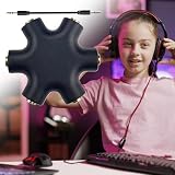 Générique Rozdzielacz słuchawkowy, adapter gniazda 3,5 mm, 3,5 mm rozdzielacz stereo PC tablet do laptopa, akcesoria audio Sturdy, udostępnianie muzyki wideo dla mężczyzn kobiet, biały czarny