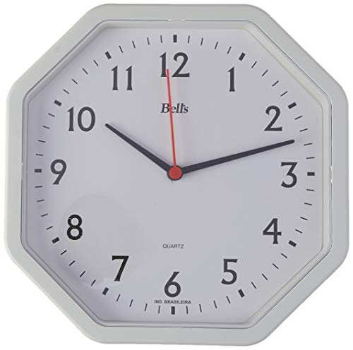 Relógio de Parede Oitavado 22 cm, Bell's, Branca
