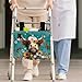 LedBack Highland Cow Floral Basket for Walkers for Seniors Detachable Walker Accessories Durable Organizer Pouch Large Capacity Storage Bags with Fixed Ropes