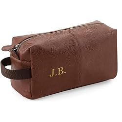 Personalised Wash Bag Embroidered Faux Leather Wash Bag