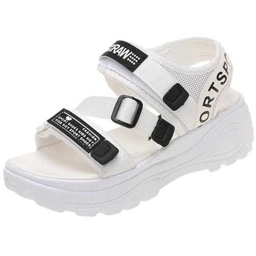 Women's Fashion Thick Sole Sports Sandals, Fashion Heightening Sandals, Beach Shoes (Beige,8.5)