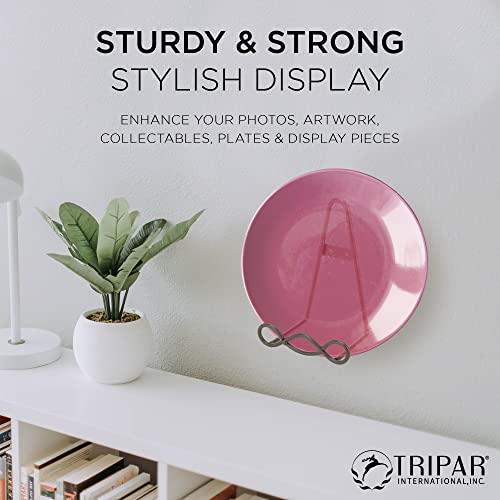 Tripar 8 Inch Brown Loop Design Steel Wall Rack For Plates, Artwork, Tiles And Books, Vintage Wall Hooks #TOP4