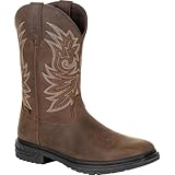 ROCKY Worksmart 11" Composite Toe Waterproof Western Boot, Brown, Size 10.5(M)