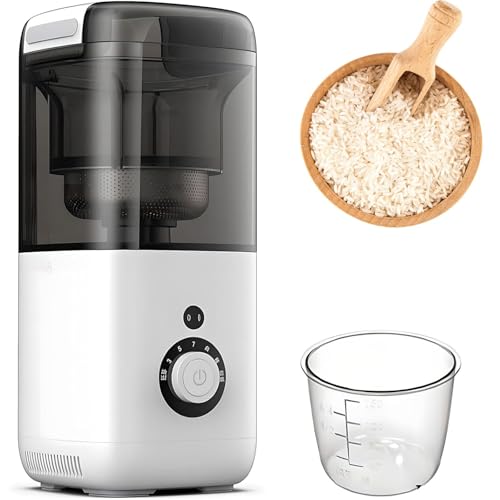 Electric Rice Bran Separator, 480ml Automatic Rice Milling Machine, 300W Portable Grain Peeling Sheller with 7 Adjustable Milling Settings and Smart Timer for Kitchen Use