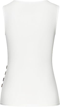 LASCANA Women's Side Button Wrap Look Top