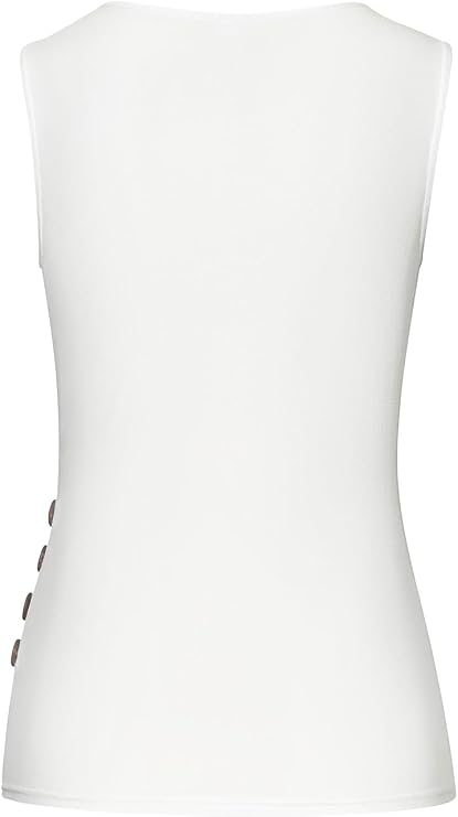 LASCANA Women's Side Button Wrap Look Top