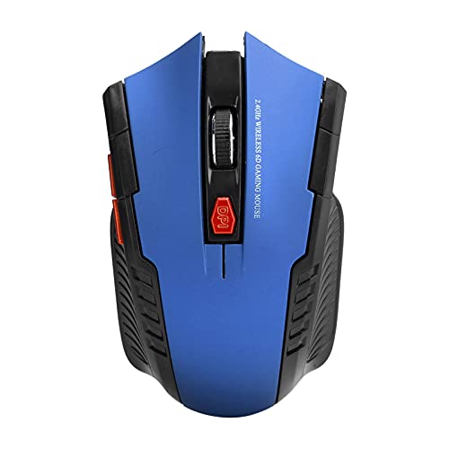 ADITAM Mouse wireless, mouse ottico regolabile DPI a 3 livelli, dispositivo esterno per computer con ricevitore USB, mouse dal design ergonomico, posizionamento accurato(blu) Double the comfort