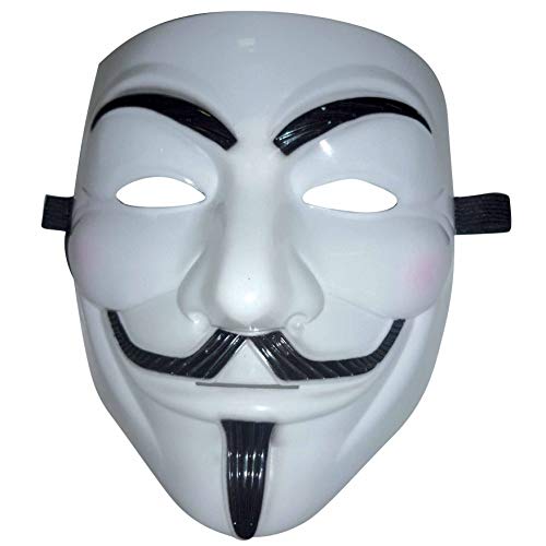 P'tit Clown 23520 Masque Adulte Rigide Anonyme - Blanc