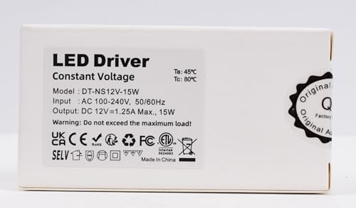REYLAX® 1 szt. przetwornik 12 V 15 W 1250 mA, transformator przełączający AC do DC, zasilacz stałego napięcia, zasilacz niskiego napięcia do zastosowań LED