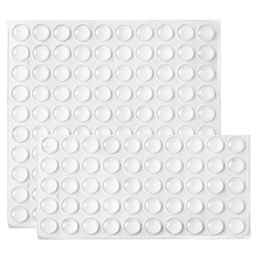 EUZUXU 150pcs Tampon de Porte Autocollant, Transparente Pieds Adhésifs, Tampon Porte en Caoutchouc, Patin Antiderapant Antibruit, pour Protection Poignées Porte, Placards, Tiroirs (8 x 3mm)