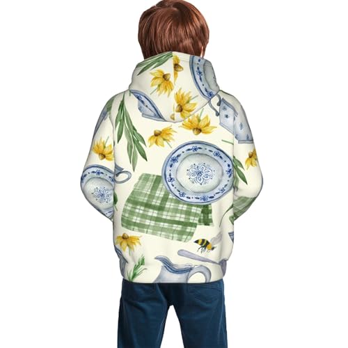 Vintage Utensils Kid Hoodies Boys Sweatshirts Girls Pullover with Pocket4