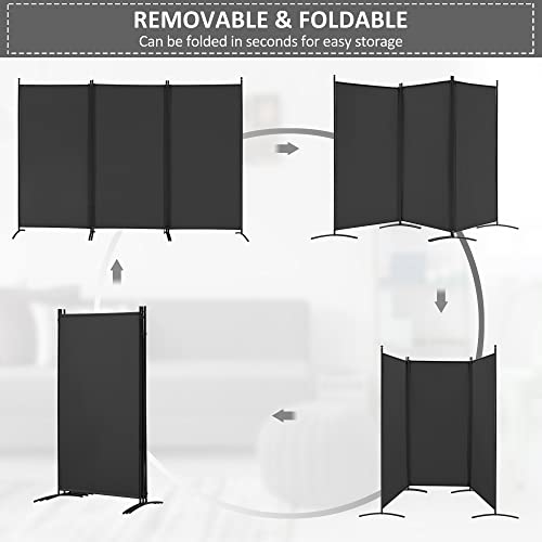Spurgehom Room Divider,3 Panel Folding Partition Privacy Screens, Freestanding Fabric Room Panel, Portable Folding Room Divider Wall For Office, Room,Restaurant, 102" W X 71" H (Black) #TOP2