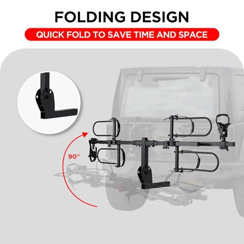 Image of Young Hitch Mounted 2-Bike Rack with Two Posts for Standard, Mountain, Fat Tire Bikes, fit Car, SUV, Van, RV, Trailer, 200 lbs. Capacity