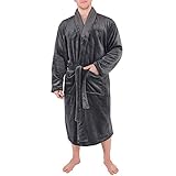 Hudson Home Collection Baby Shawl Collar Plush Robe, Charcoal, Small Medium (Sm)