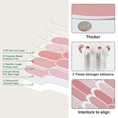 Atcoogus Peel And Stick Backsplash For Kitchen,Thicker Design Premium Feather Pink Peel And Stick Backsplash, Seamless Backsplash Tile For Bathroom,12"X 12"(10-Sheet Pink) #TOP4