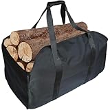 CACTIYE Sac fourre tout en toile pour cheminée, bois de chauffage (jaune), Noir , 23 x 16 x 13 inches, Moderne