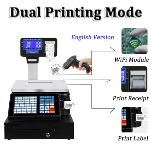 Báscula electrónica con impresora y escáner miniatura 4