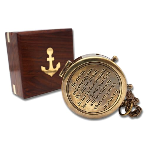 US HANDICRAFTS Second Star to the Right Engraved Brass Compass with Wooden Case – J.M. Barrie Peter Pan Inspired Nautical Gift, Adventure Keepsake, Decorative Collectible for Travelers and Dreamers