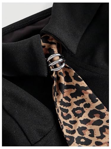 SOLY HUX Women's Y2k Tube Top Leopard Print Neck Tie Strapless Sleeveless Asymmetrical Hem Corset Crop Tops3