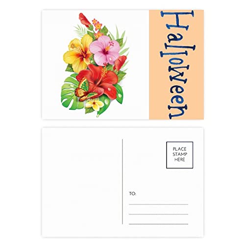 Cartes postales d'Halloween avec bouquet de fleurs, lot de 20 à offrir