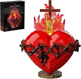 Sacred Heart of Jesus Building Block Set, Sacred Heart Building Model，Compatible with Lego Jesus Toy Decoration for Prayer Room, Christian，Religious, for Adults (625 PCS)