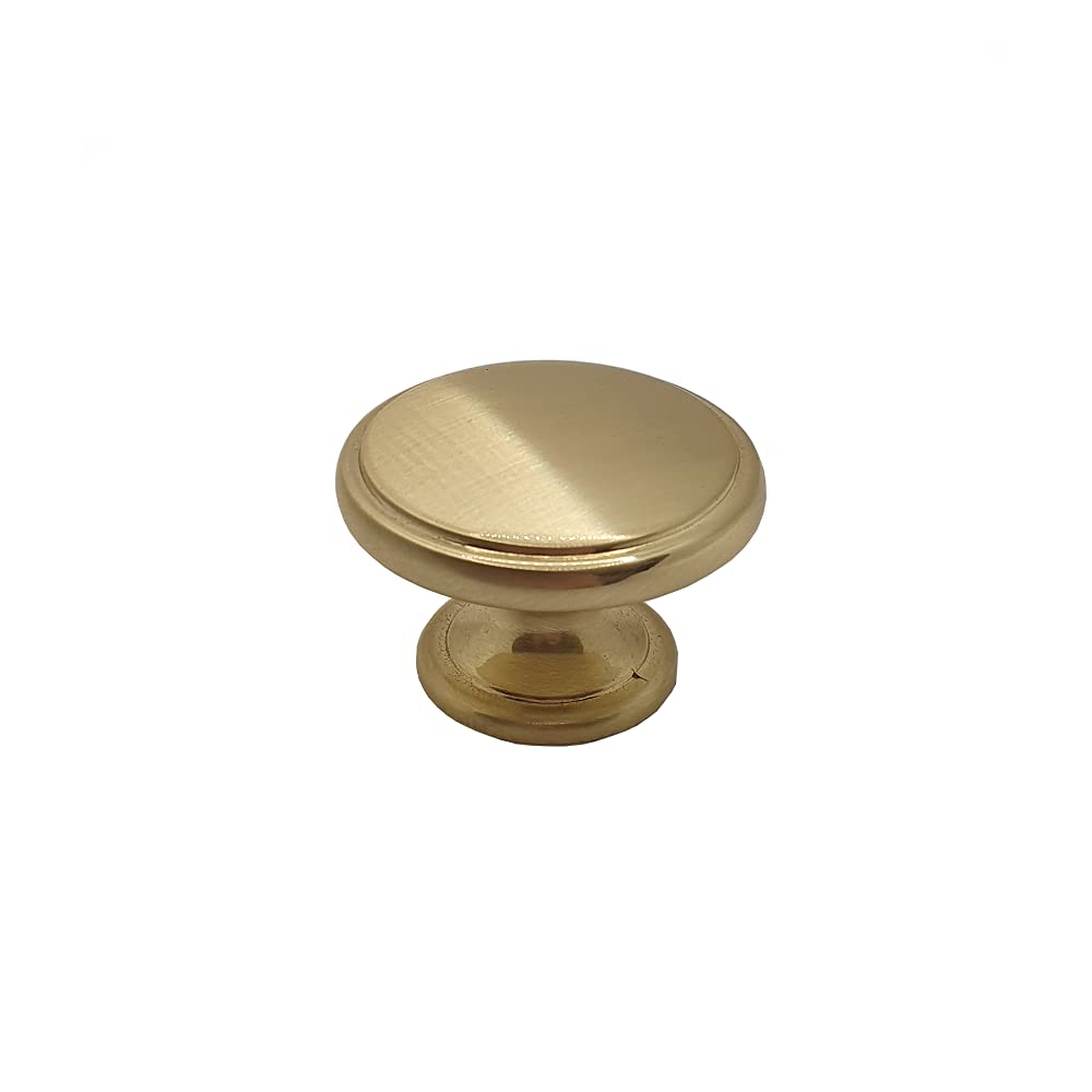 Fittingsco Gold Pharaoh, 38Mm Knob Handle, Brushed Brass, Centre Fixing, Effect