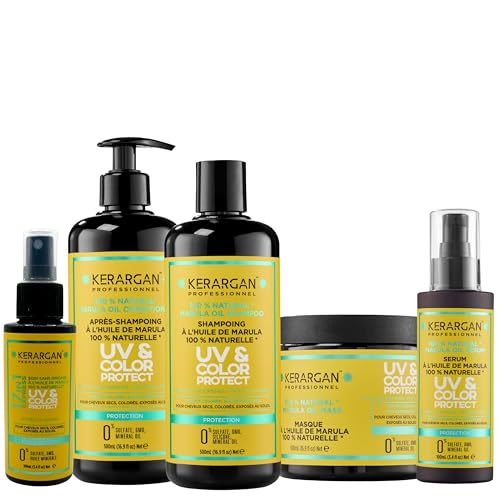 Soin Protection UV Marula Kerargan sans sulfate pour raviver l'éclat coloré