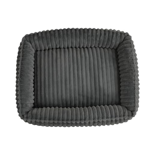 XVVX猫 ソファーベッド ペットベッド 小型犬整形外科用メモリーフォーム犬用ベッド、ペットベッド中型犬用取り外し可能洗えるカバー、滑り止め 洗えるカバー 冬/秋オールシーズン インテリア ペット用品 (ダークグレー,90*70cm)