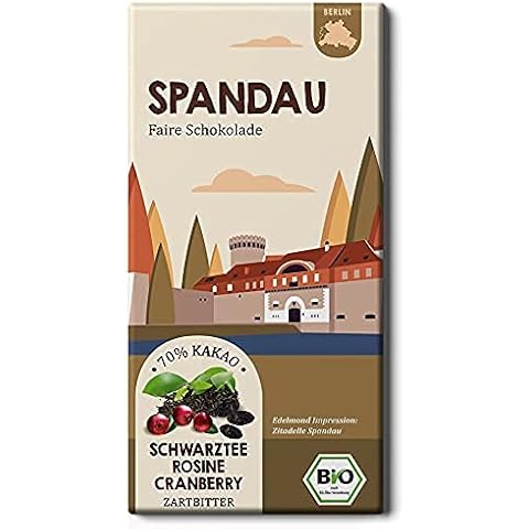 SPANDAU Schokolade Fair Trade / Schwarztee, Rosine und Cranberry in Bio Kakao Cover