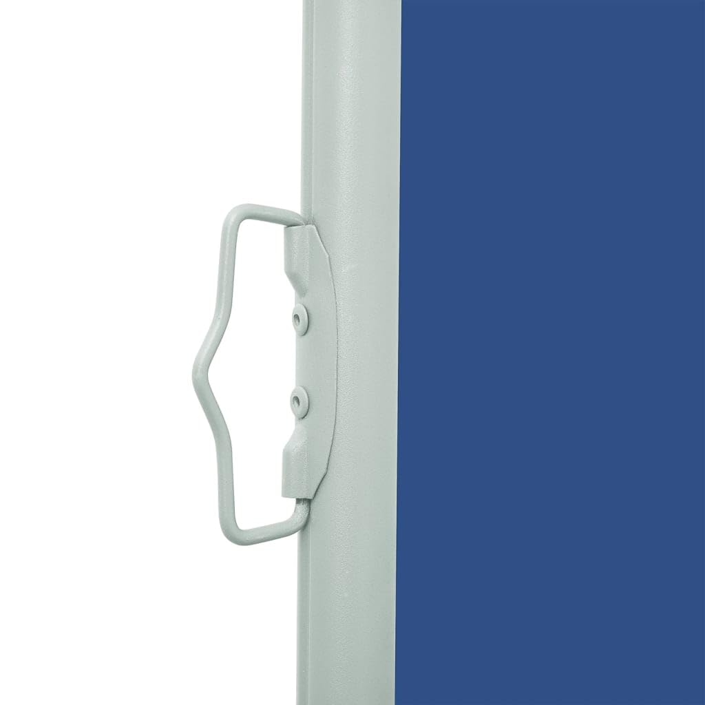 Tenda Laterale Estensibile per Esterni, 100x300 cm Blu, Tessuto Poliestere UV e Struttura Ferro, Frangivista Balcone e Separe da Giardino, Retrazione Automatica