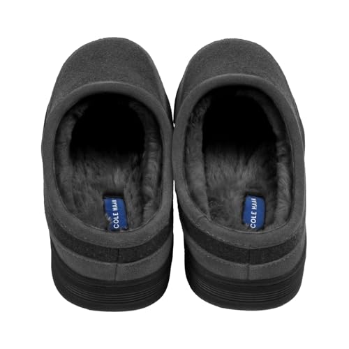 Cole Haan Cole Haan Men’s Indoor-Outdoor Clogs - Soft Slip-On Slippers, Cushioned Insole, Wool Upper, Durable No-Slip Sole Comfortable Fit, Charcoal Heather, Medium