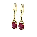 rubin ohrringe weissgold Material: 8 Karat (333) Gelbgold