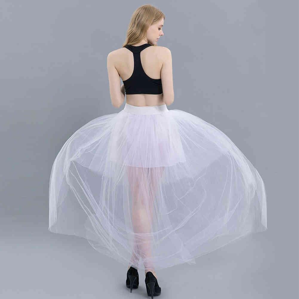 Jemsia Gonna midi in tulle a trapezio elastica a vita alta irregolare a strati in rete per balletto ballo di fine anno festa di nozze gonna taglia unica, Albicocca, Taglia unica