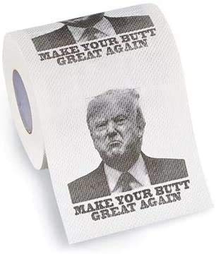 Donald Trump Toilet Paper -'Make Your Butt Great Again' Trump Face Toilet Paper Roll - Funny Trump TP - 2020 Elections Bathroom Novelty Gag Gift for Adults - Toilet Paper with Trump's Face - 1 Roll