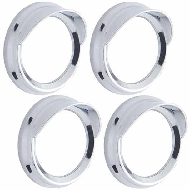 Replacement for Peterbilt 389 Glider Year 2013 Chrome 2 INCH Small Gauge BEZELS W/Visors 4 Pack by Technical Precision