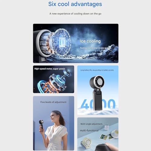 Ventilateur rechargeable portable pliable contre la chaleur en format de poche