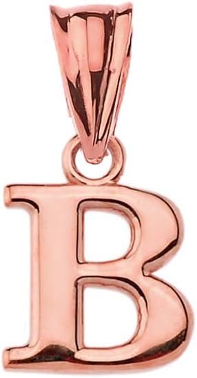14K Rose Gold Fine Mini Dangling Initial A-Z Charm 1/2" Pendant - Choice of Initial Letter